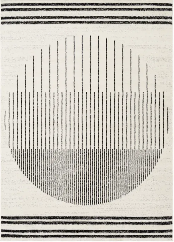 Pisa PSS-2315 2'7' x 7'3' Black Rug