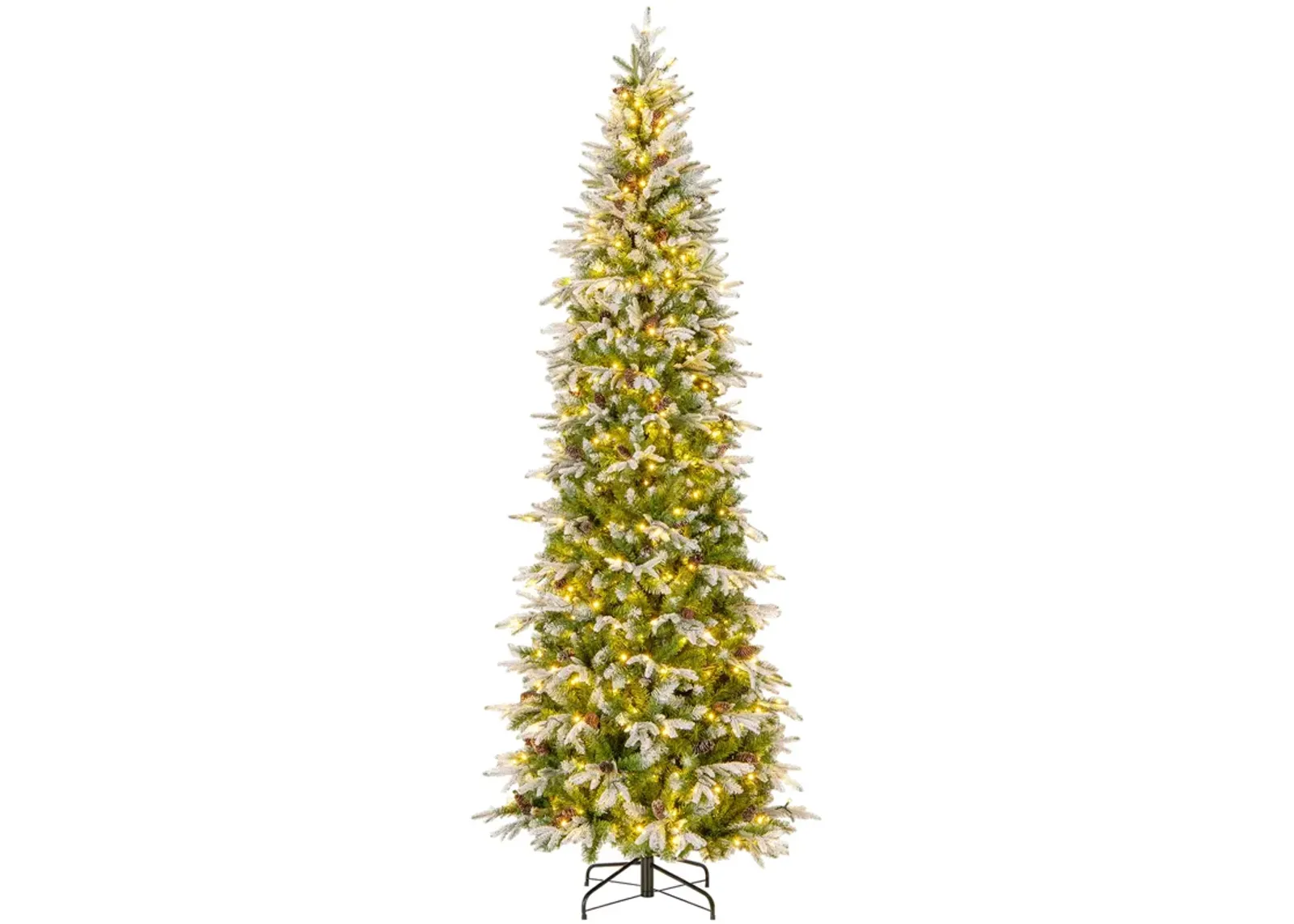 Pre-Lit Artificial Christmas Tree Snow Flocked Hinged