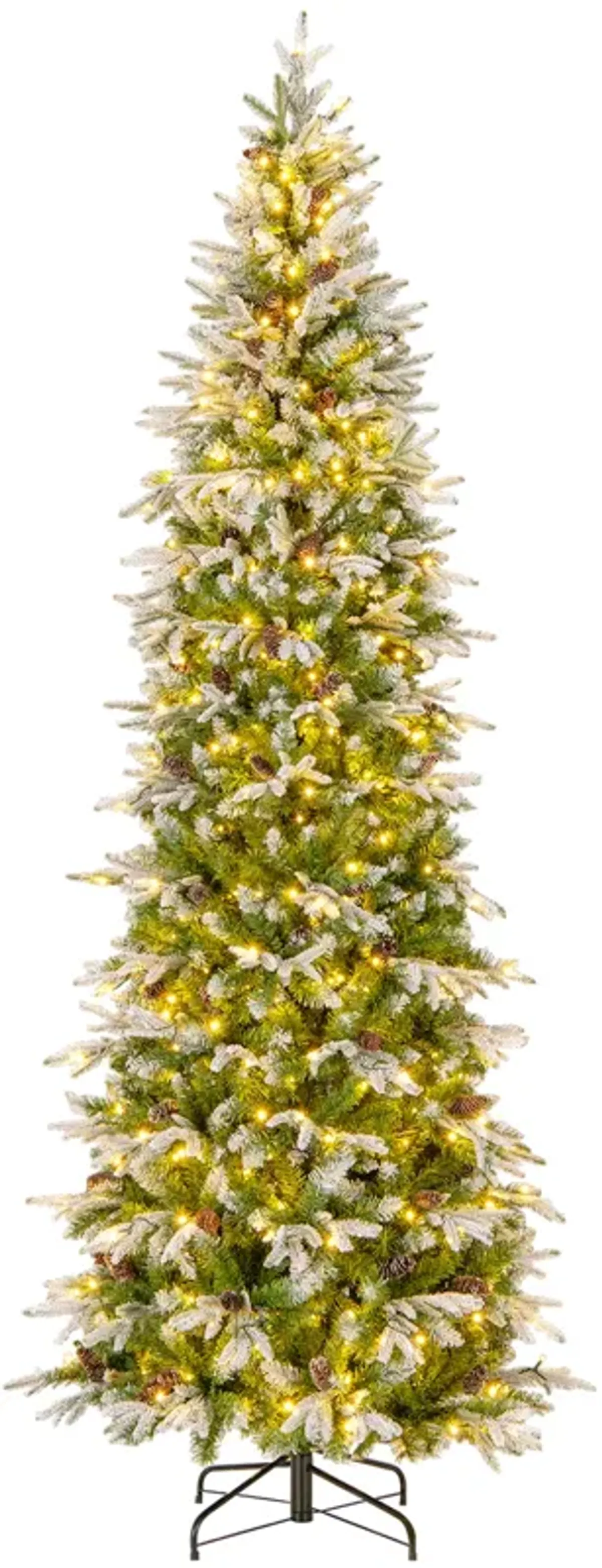 Pre-Lit Artificial Christmas Tree Snow Flocked Hinged