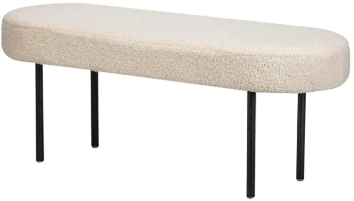 OSLO Metal and Beige Velvet Bench