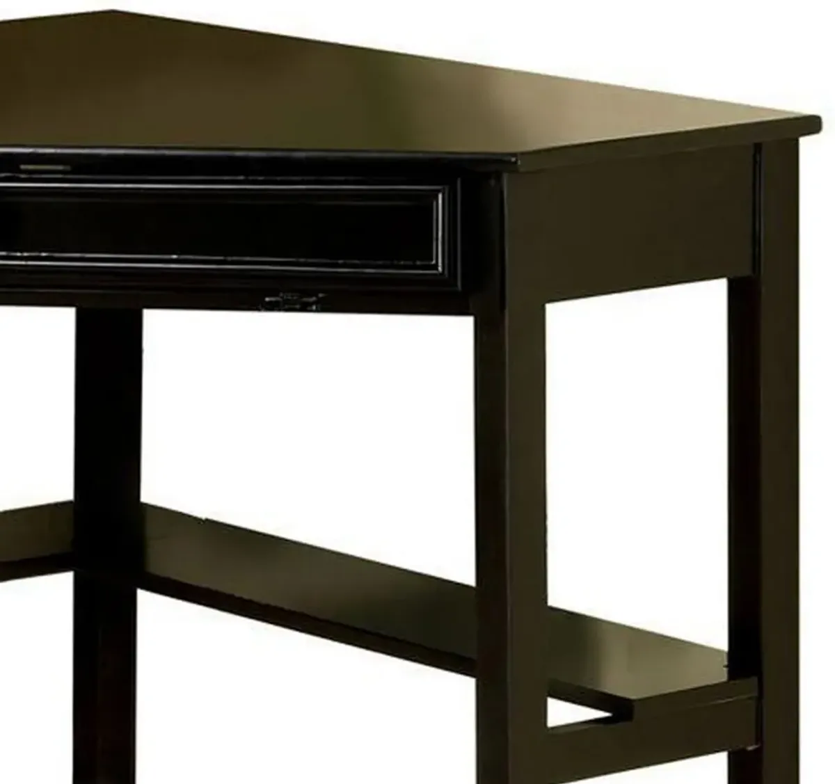 Porto Transitional Corner Desk In Black-Benzara