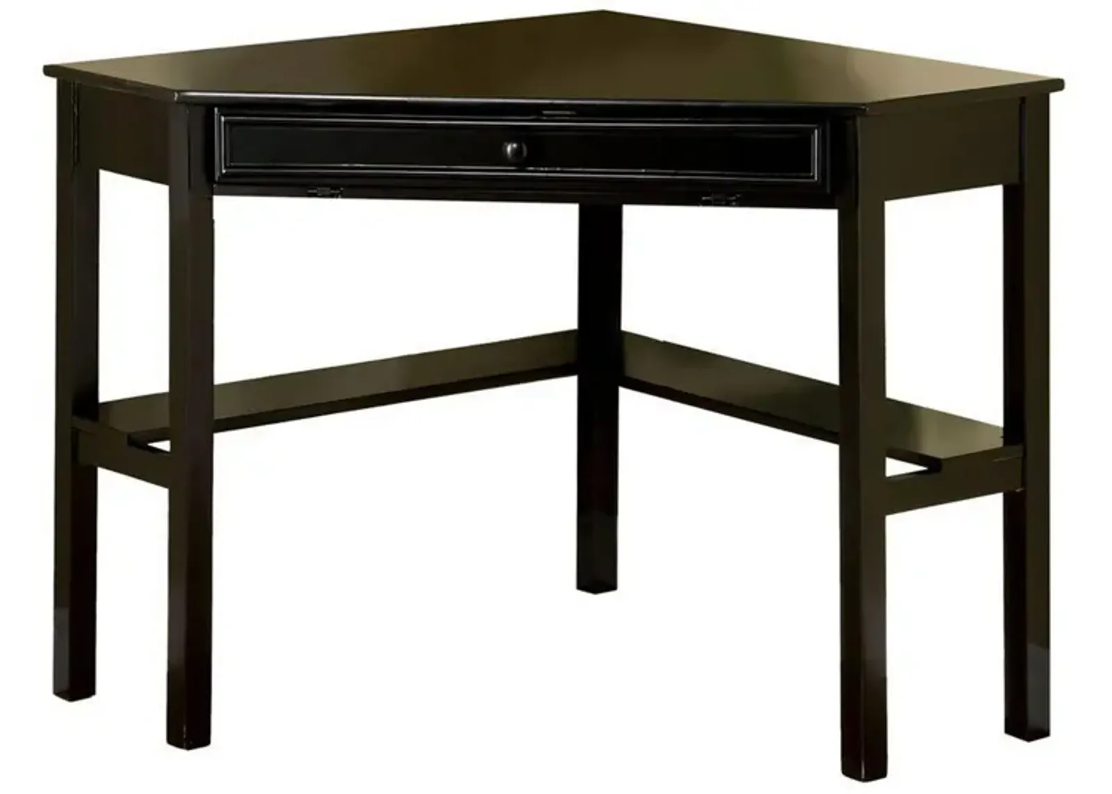 Porto Transitional Corner Desk In Black-Benzara