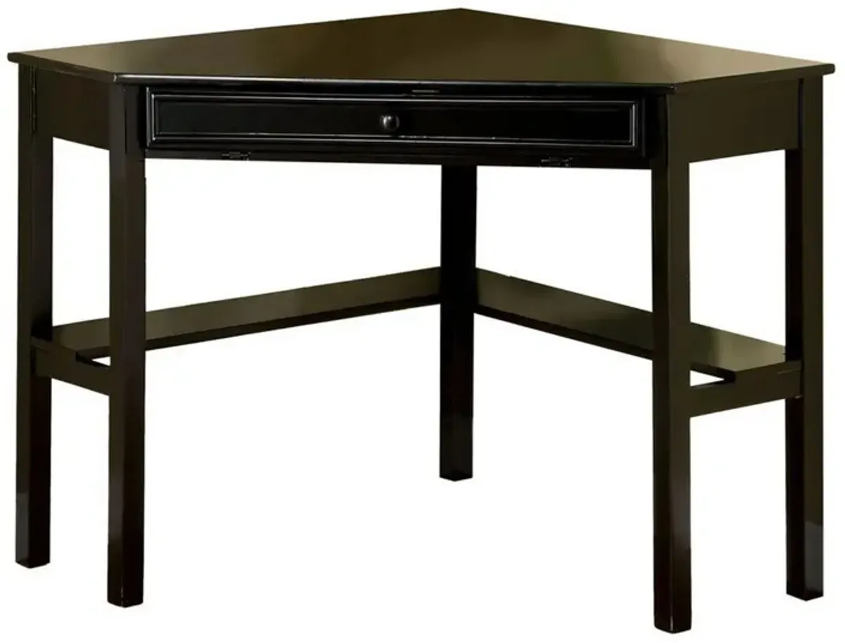 Porto Transitional Corner Desk In Black-Benzara