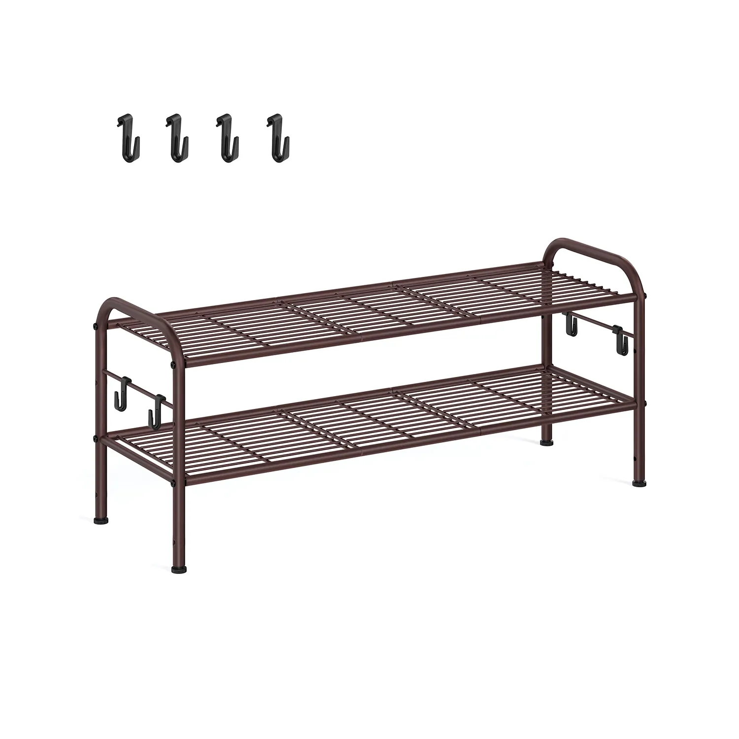 Wide 2-Tier Metal Shoe Rack