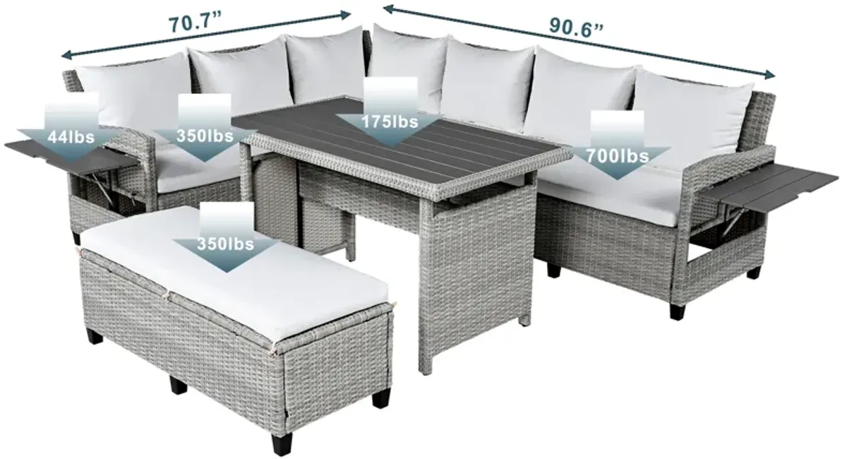 Merax 5-Piece Outdoor Patio Rattan Sofa Set