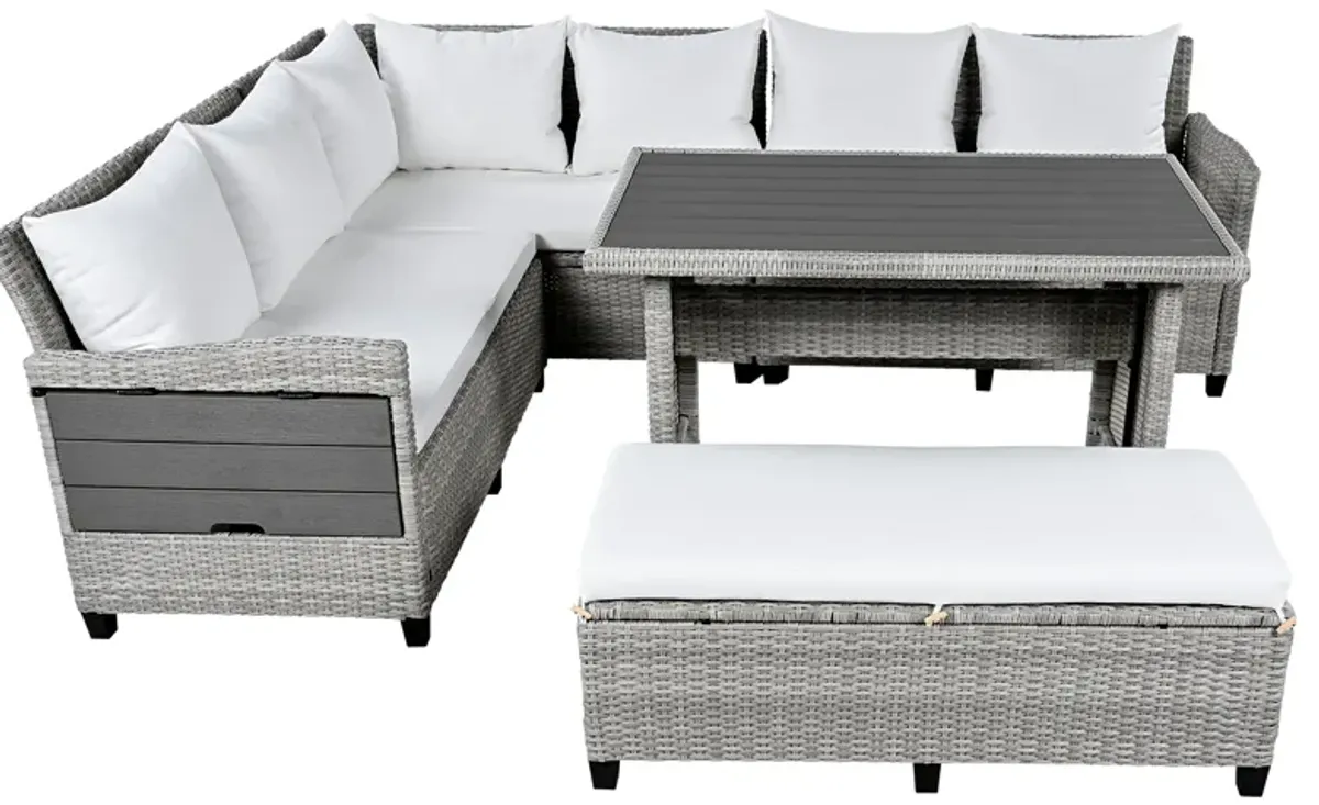 Merax 5-Piece Outdoor Patio Rattan Sofa Set