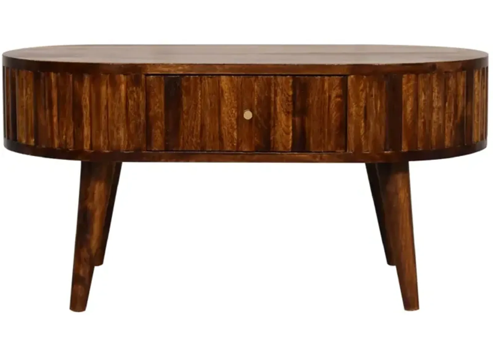 Stripe Chestnut Solid Wood 2 Drawer  Coffee Table