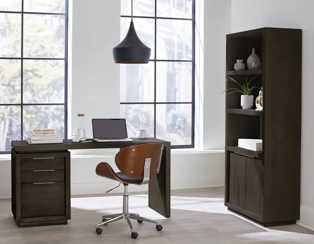 Oxford Single Pedestal Desk in Basalt Grey