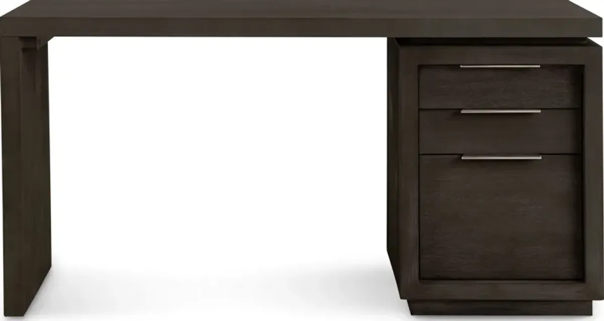 Oxford Single Pedestal Desk in Basalt Grey
