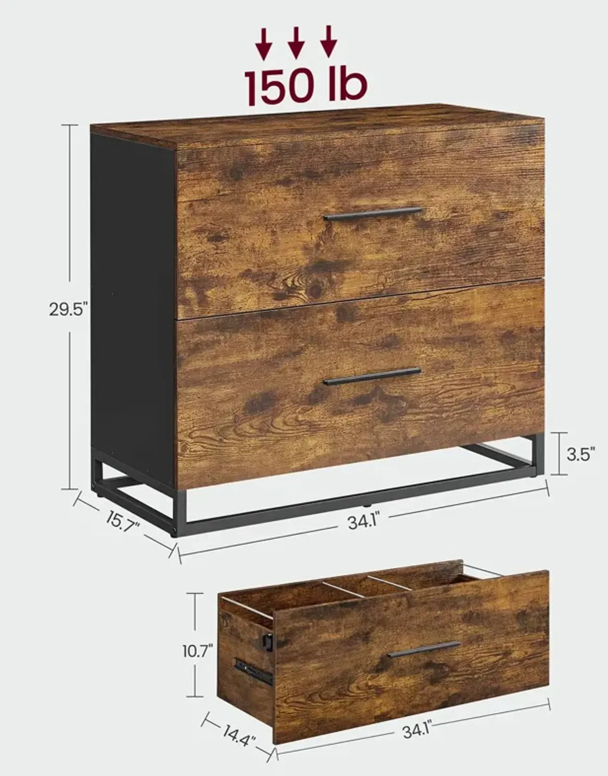 File Cabinet with 2 Drawers Sleek and Practical Office Storage Solution