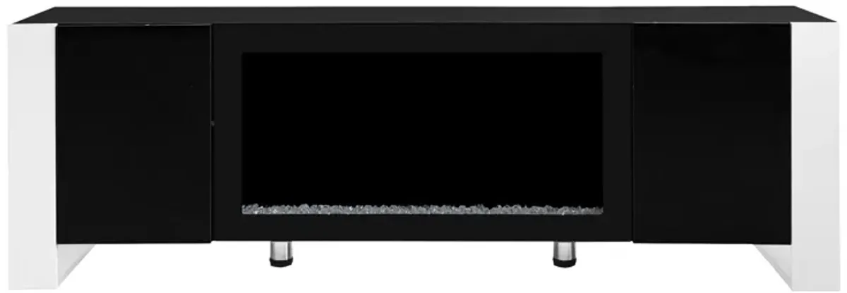 Merax Modern TV Stand with Non-heating Electric Fireplace