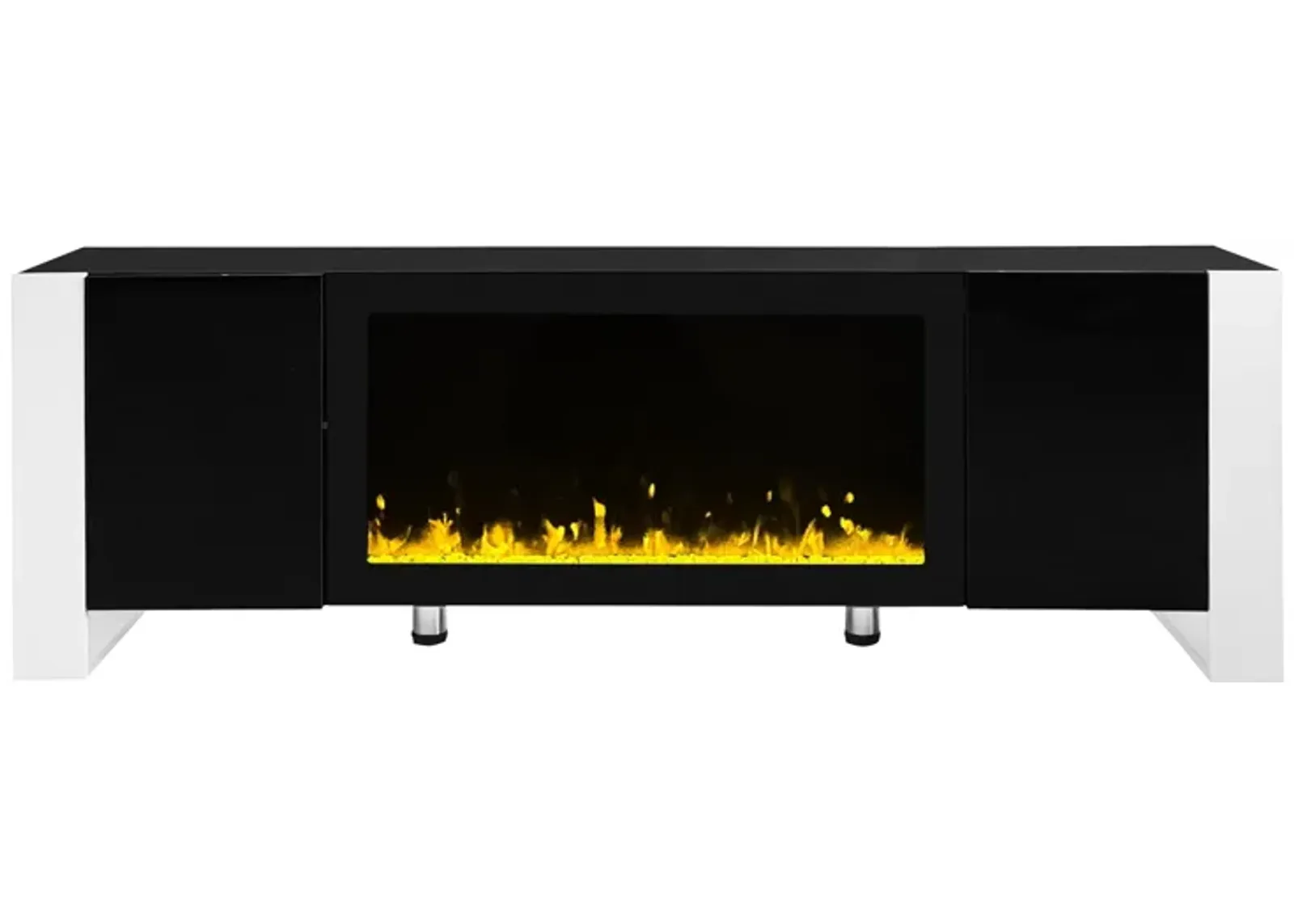 Merax Modern TV Stand with Non-heating Electric Fireplace