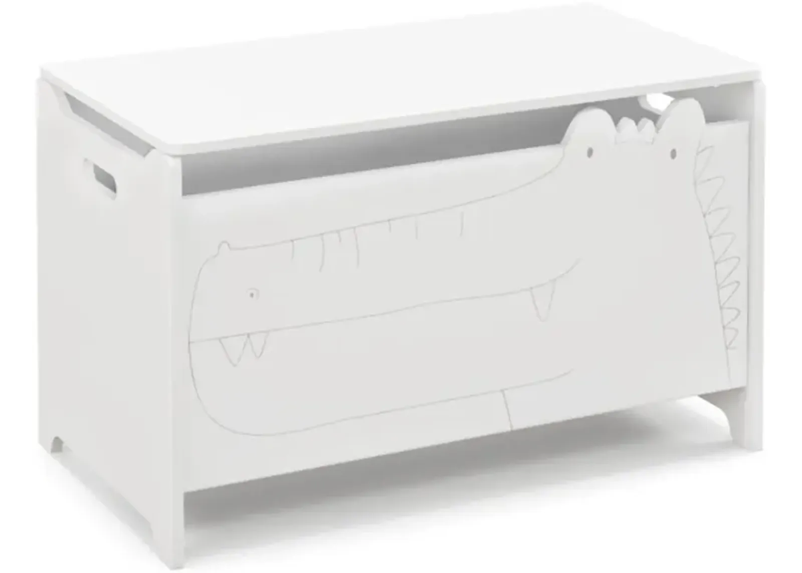 Hivvago Wooden Kids Toy Box with Safety Hinge-White