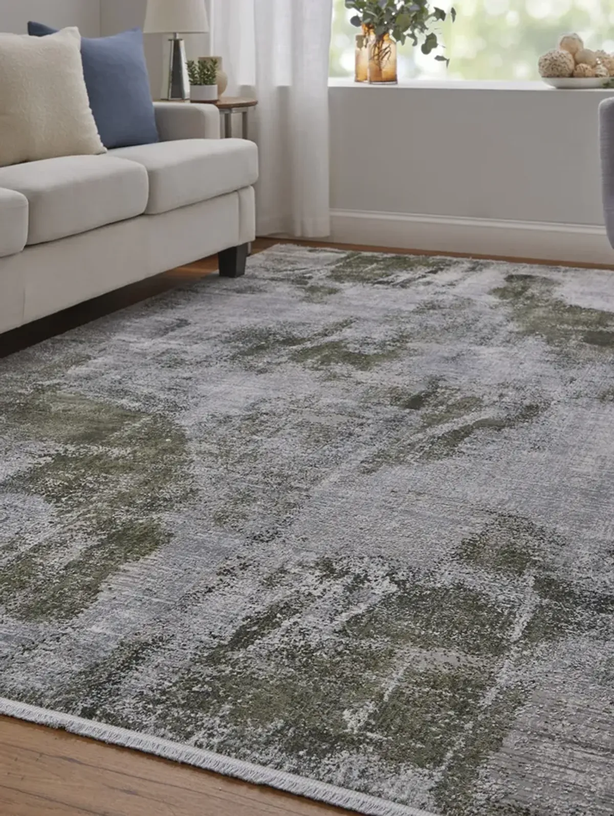 Cadiz 39N5F 9'9" x 13'2" Gray/Green/Silver Rug