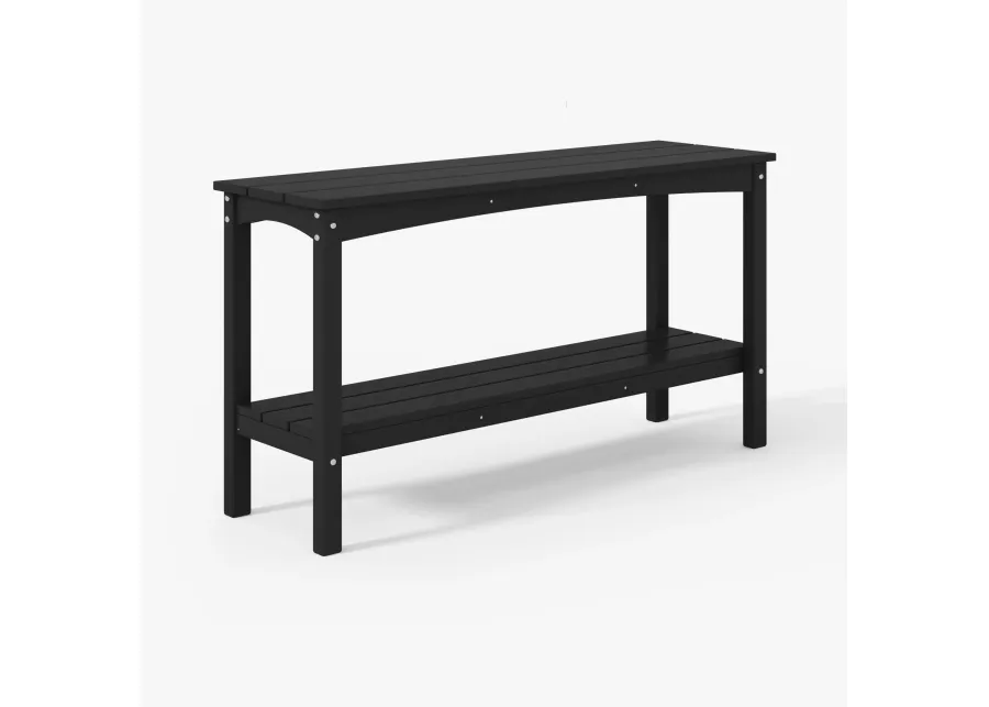 WestinTrends 55" Outdoor Patio HDPE Adirondack 2-Tier Shelf Console Table