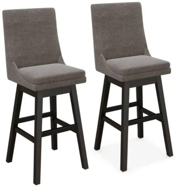 Hivvago Set of 2 360° Swivel Bar Stool with Rubber Wood Legs Footrest