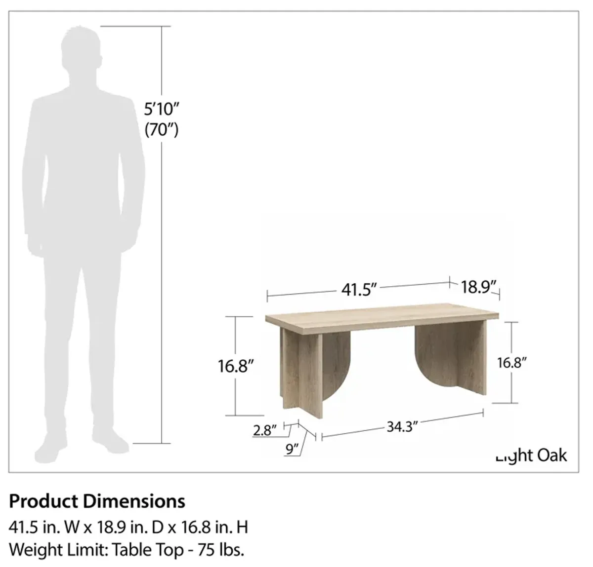 Voler Coffee Table, Light Oak