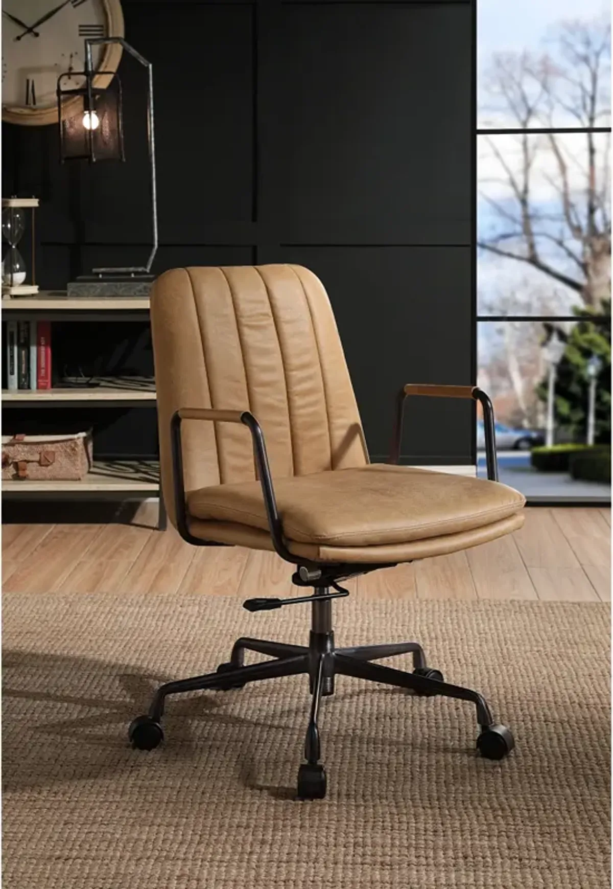 Eclarn Office Chair In Rum Top Grain Leather