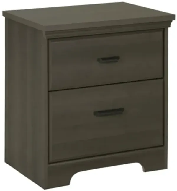 2-Drawer Bedroom Nightstand with Maple Wood Finish for Storage