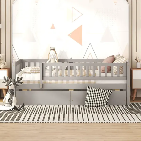 Streamdale Full Size Daybed Wood Bed With Two Drawers