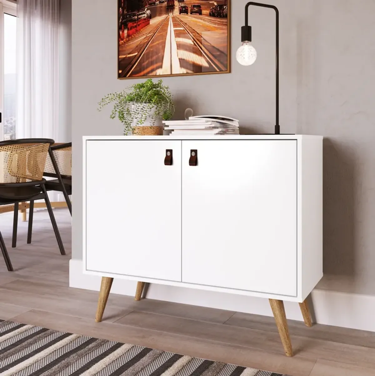 Amber White Accent Cabinet