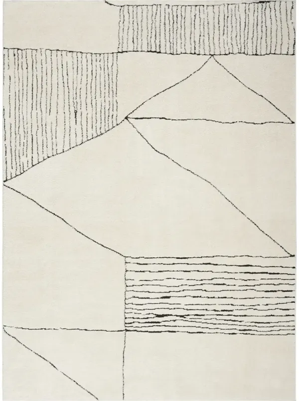 Modern Comfort MNC02 Ivory/Black 3'11" x 5'11" Rug