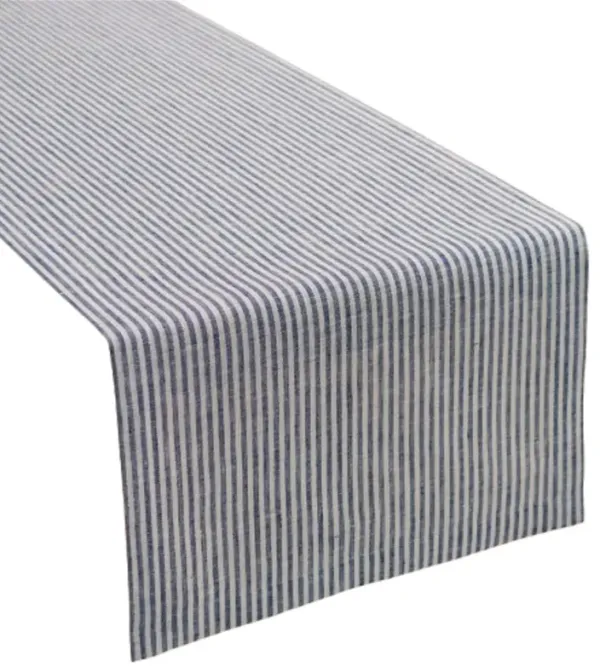 Solino Home 100% Pure Linen Table Runner - Narrow Stripe