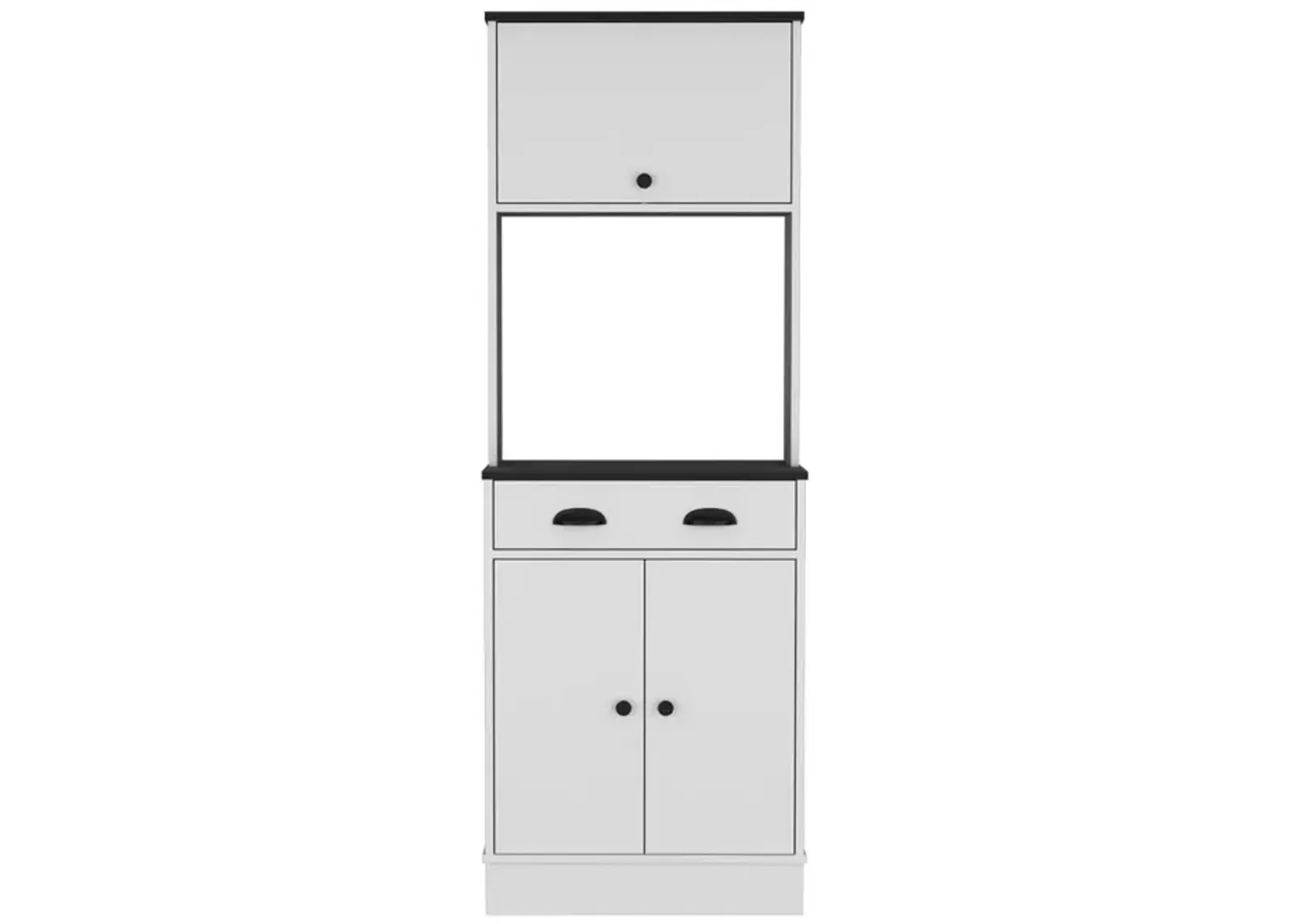 Pantry Cabinet Microwave Stand Warden, Kitchen, White/Black