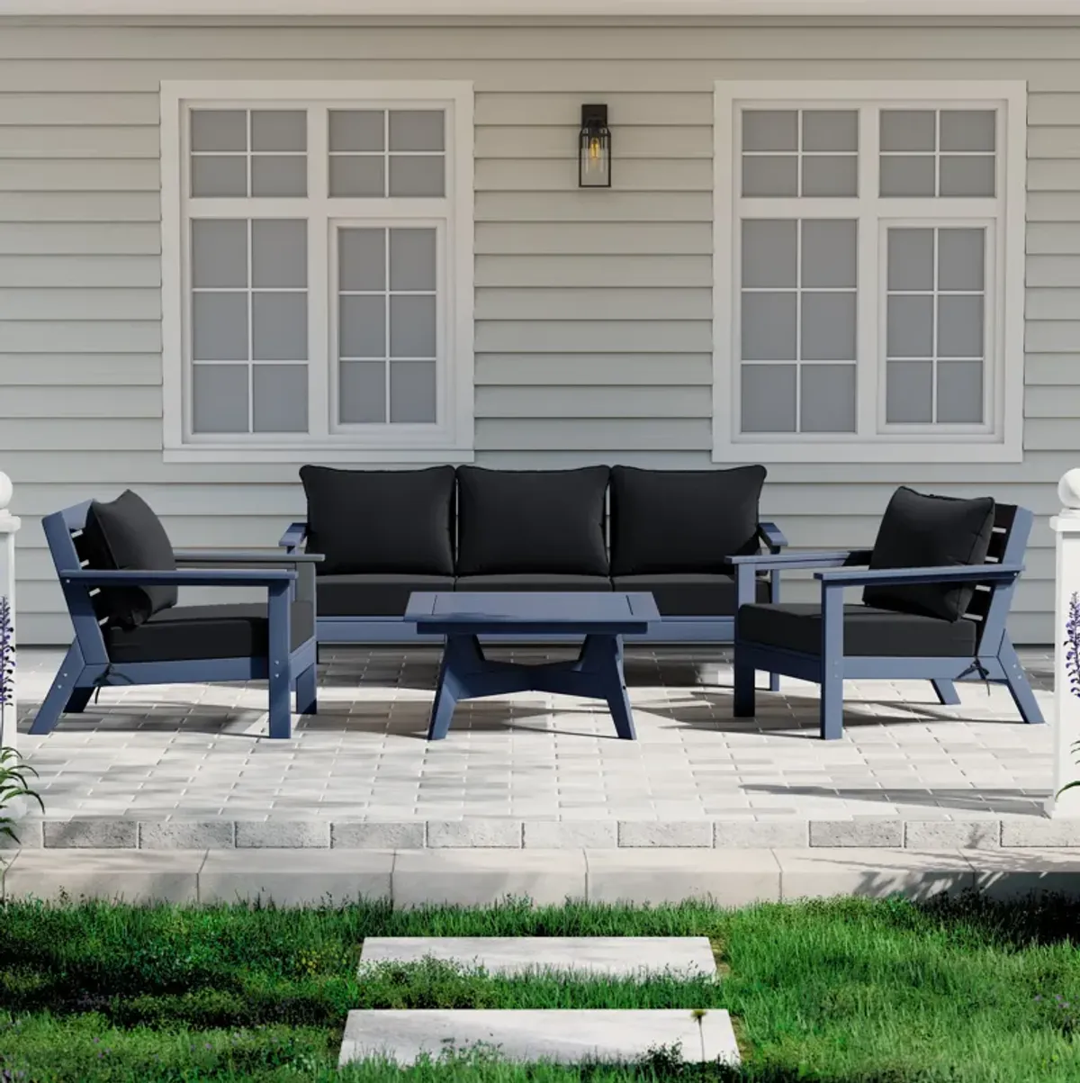 WestinTrends Outdoor 6-Piece Modular Sectional Patio Furniture Sofa Set
