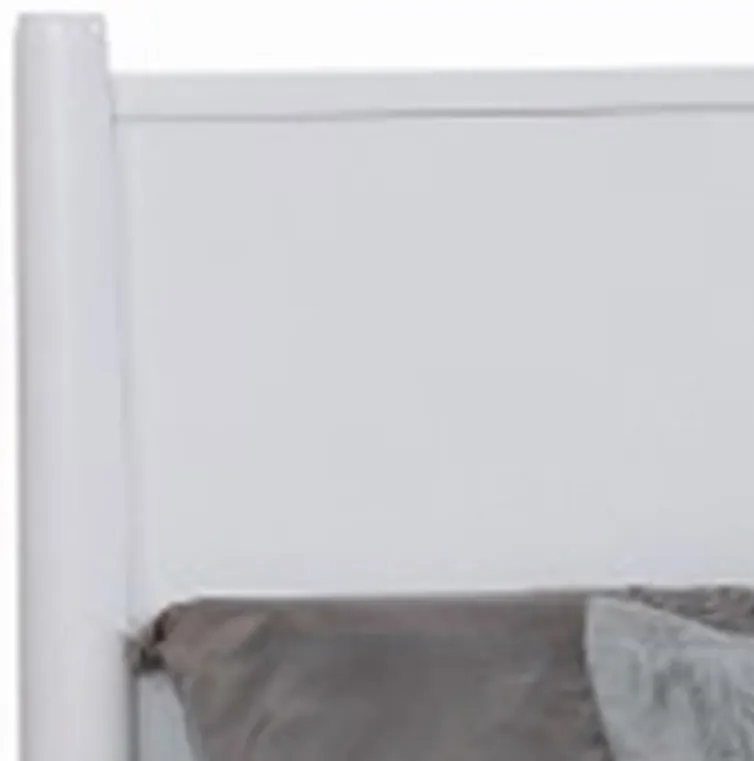 Wooden Eastern King Size Bed with Panel Headboard, White-Benzara