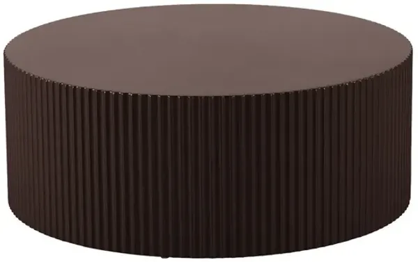 Streamdale Handcrafted Round Coffee Table with Relief and Paint