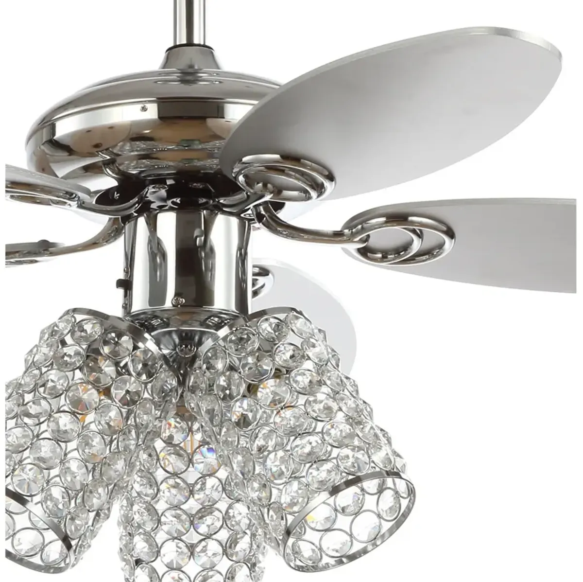 Kris 3-Light Crystal LED Ceiling Fan With Remote