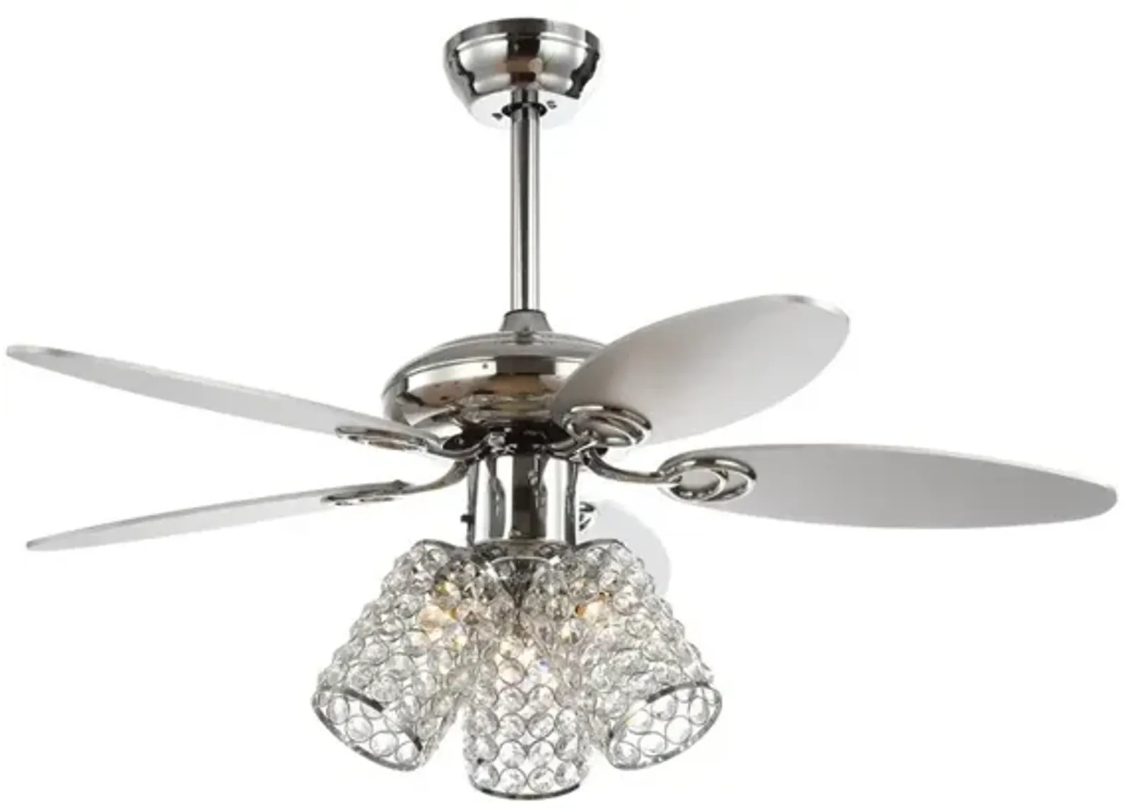 Kris 3-Light Crystal LED Ceiling Fan With Remote