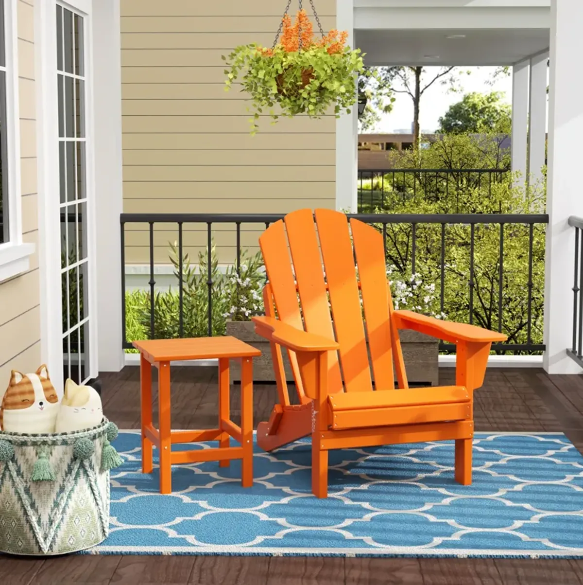 WestinTrends Outdoor Patio Adirondack Chair with Side Table