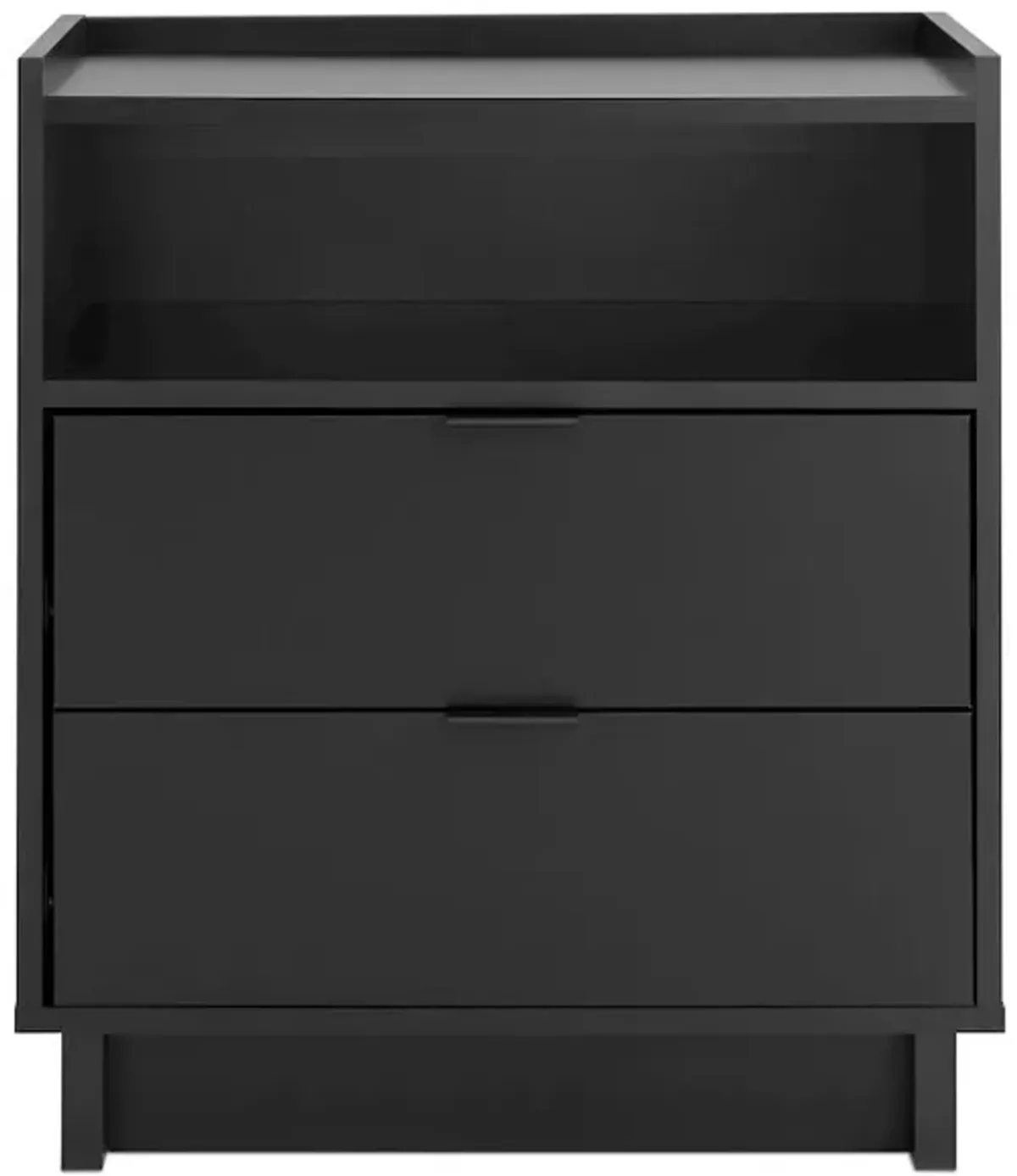 Prepac Simply Modern Black 2 Drawer 23.75 W Nightstand