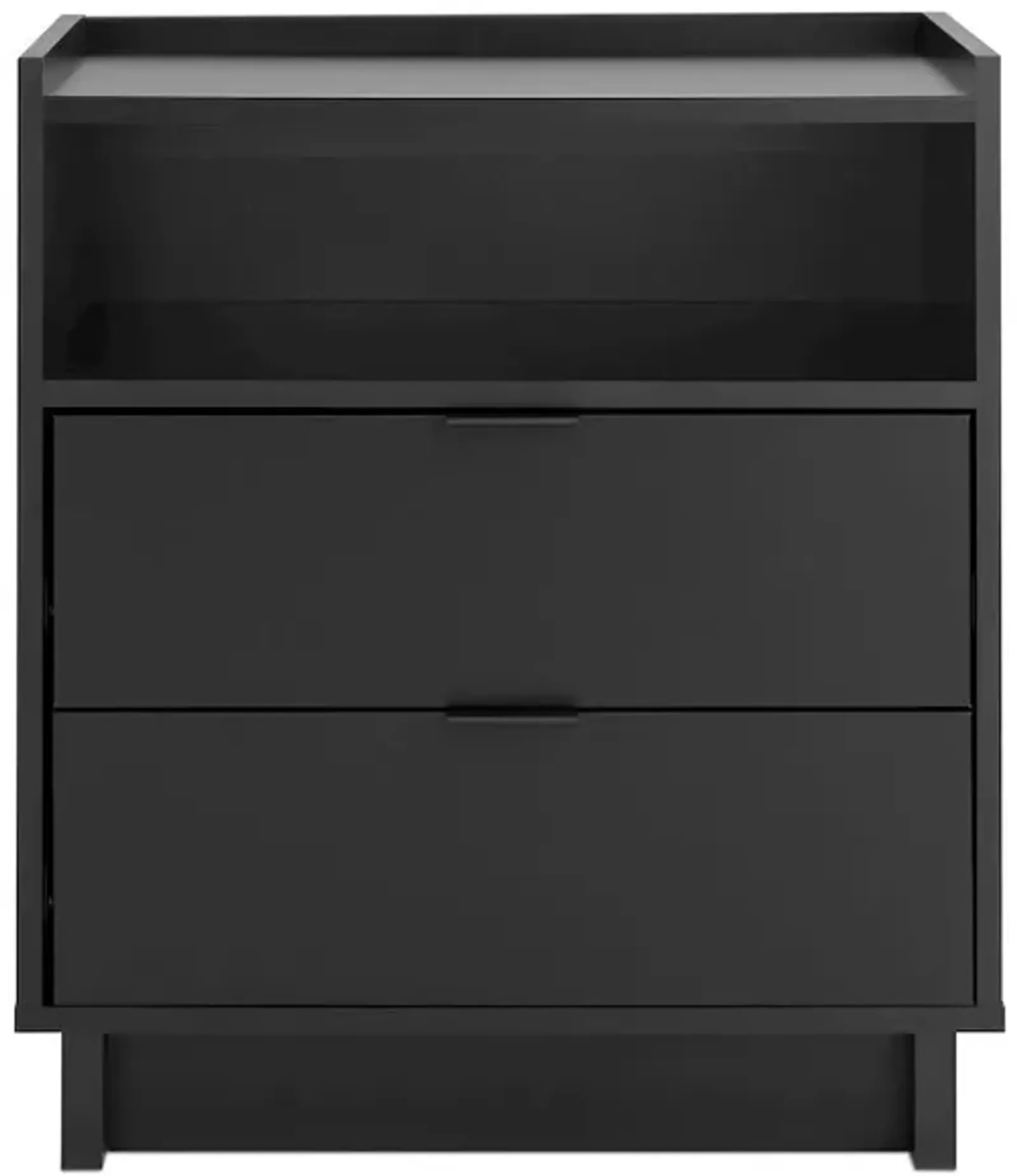 Prepac Simply Modern Black 2 Drawer 23.75 W Nightstand