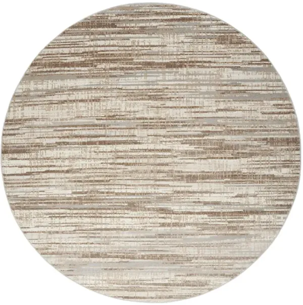 Elation ETN01 Ivory/Gray 7’10” x Round Rug