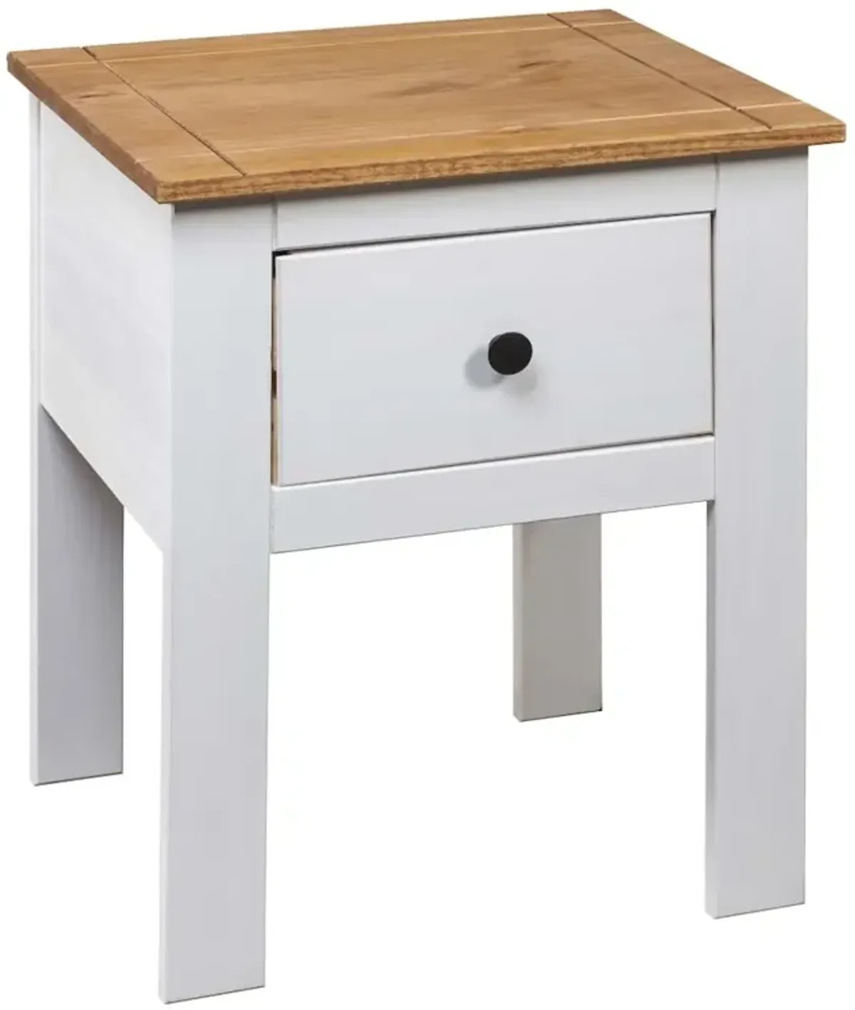 Bedside Cabinet White 18.1"x15.7"x22.4" Pine Panama Range