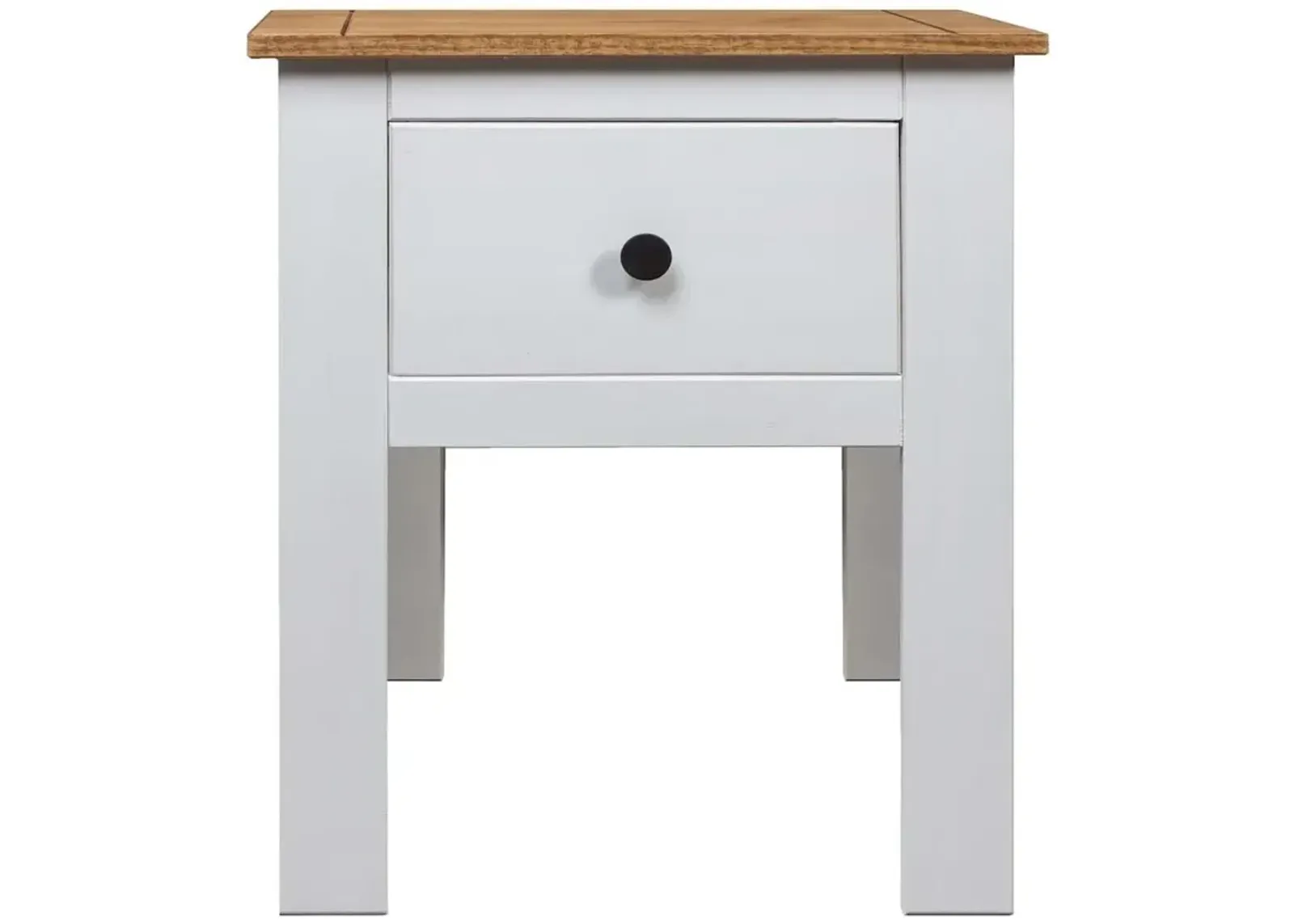 Bedside Cabinet White 18.1"x15.7"x22.4" Pine Panama Range