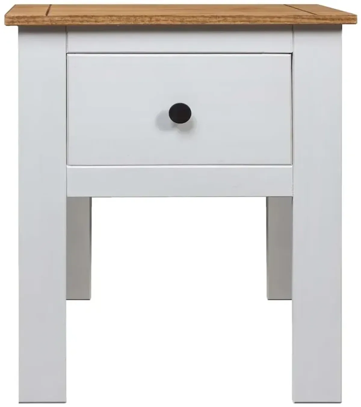 Bedside Cabinet White 18.1"x15.7"x22.4" Pine Panama Range