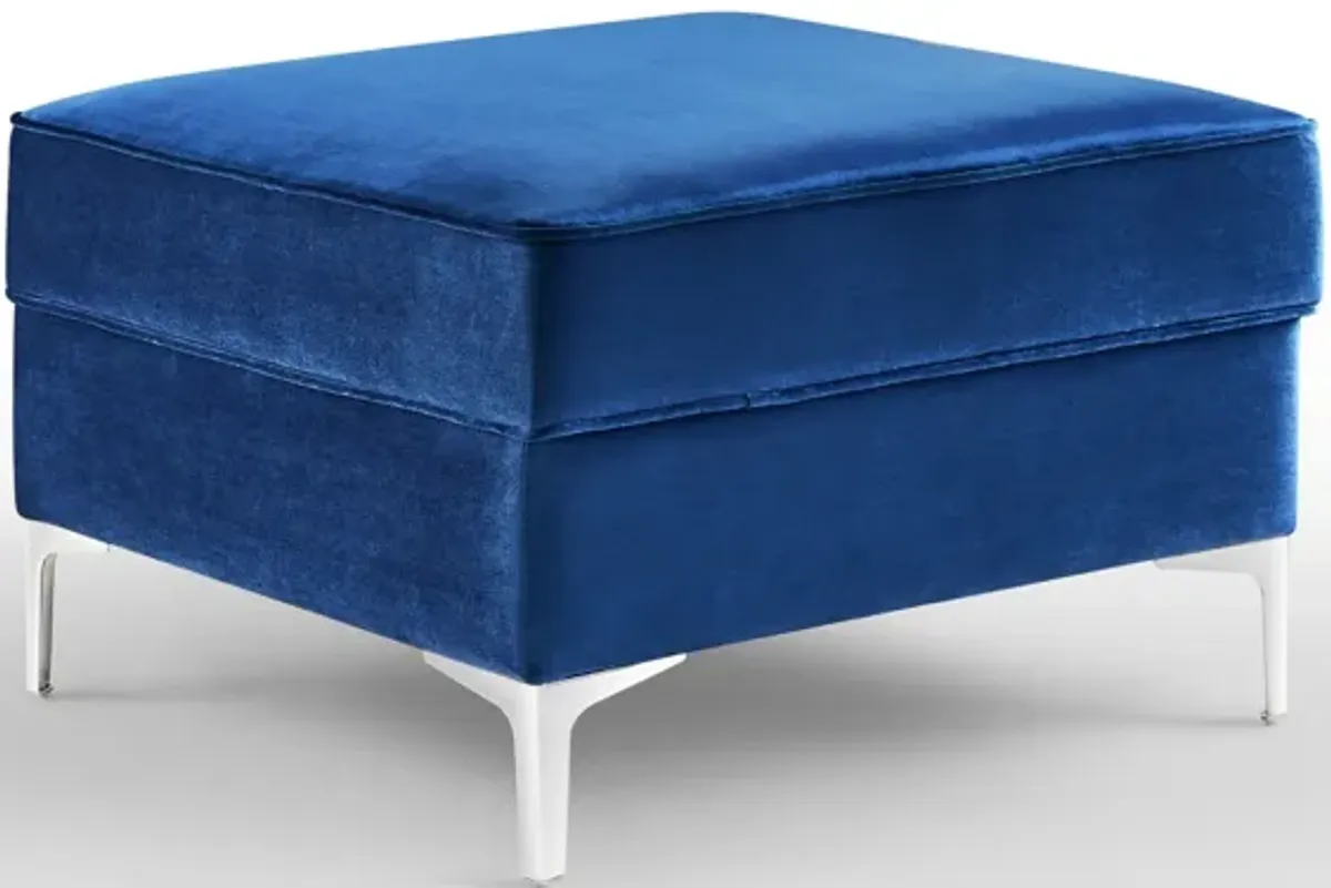 Inspired Home Clarinda Velvet Storage Ottoman