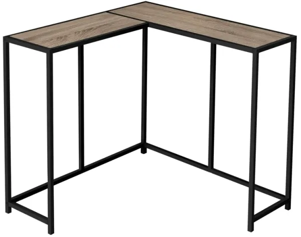 Monarch Specialties I 2155 Accent Table, Console, Entryway, Narrow, Corner, Living Room, Bedroom, Metal, Laminate, Brown, Black, Contemporary, Modern
