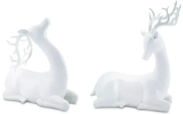 Decorative Polystone Deer Set of 2 for Stylish Living Room Accent