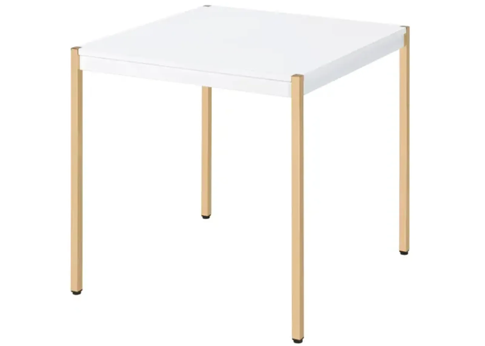 ACME Otrac End Table, White & Gold Finish