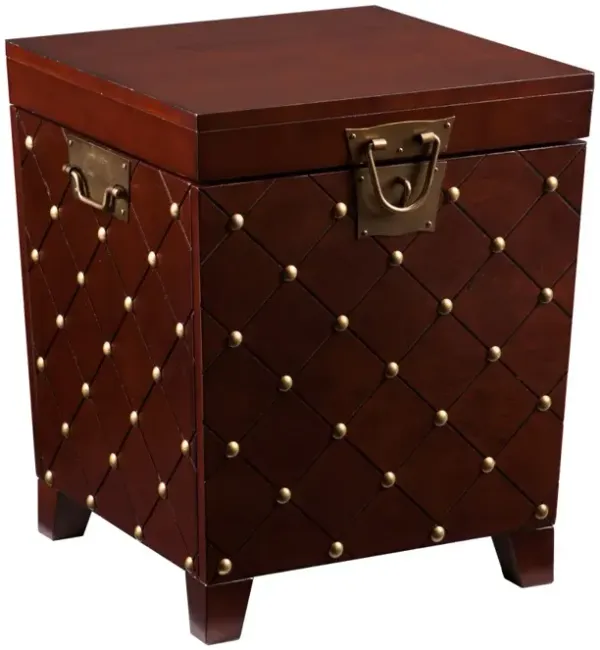 Rustic Square Side Table with Wooden Top and Sturdy Frame