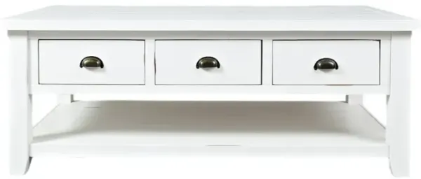 Jofran Artisan's Craft Rustic Farmhouse Distressed Solid Wood Coffee Table