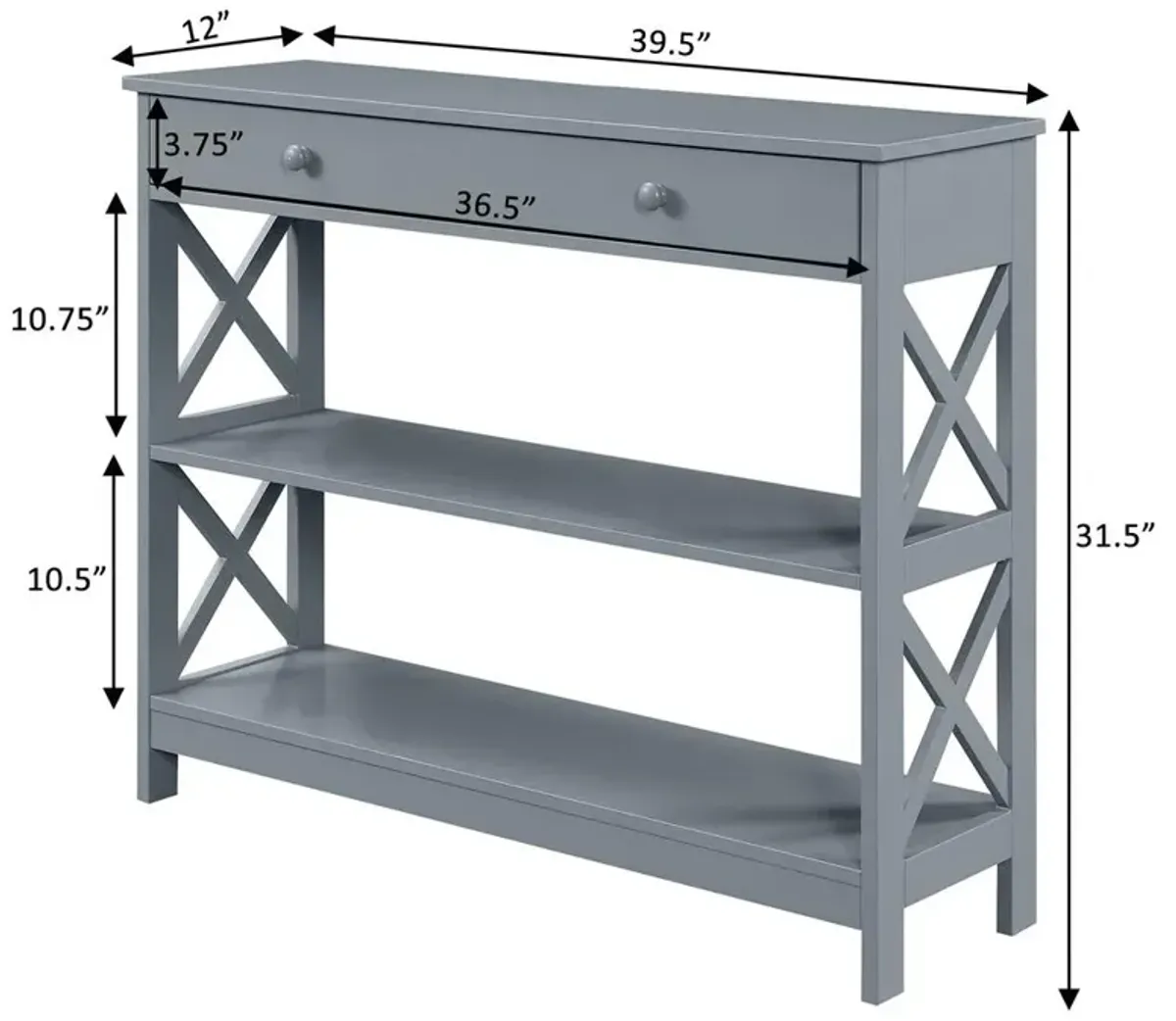 Convience Concept, Inc. Oxford 1 Drawer Console Table with Shelves