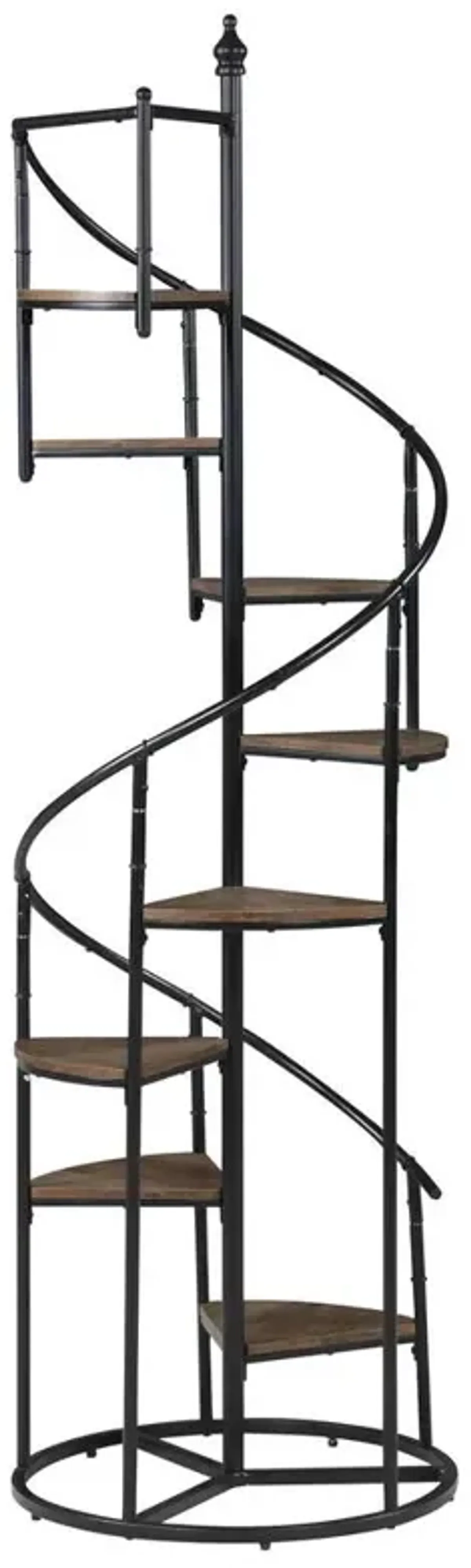 Roseglen 8-shelf Staircase Bookcase Rustic Brown and Black