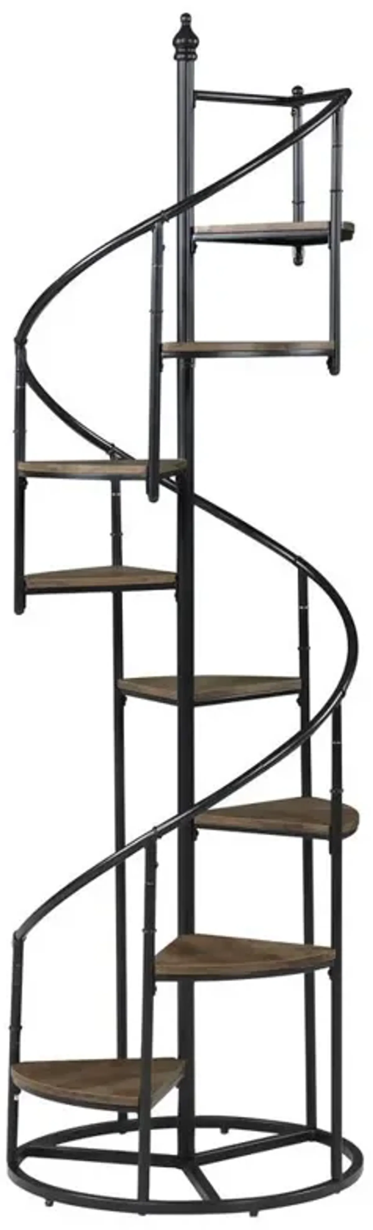 Roseglen 8-shelf Staircase Bookcase Rustic Brown and Black