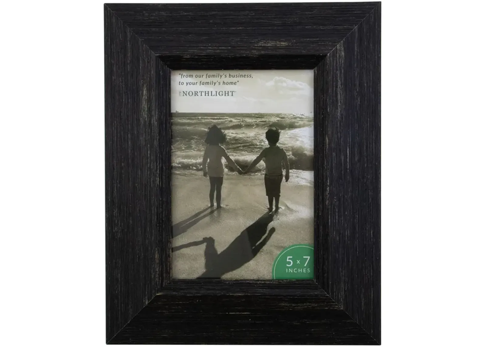 10" Distressed Finish Rectangular 5" x 7" Photo Picture Frame - Black